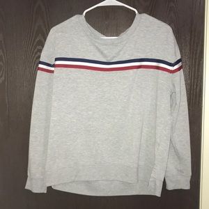 Striped grey long sleeve shirt